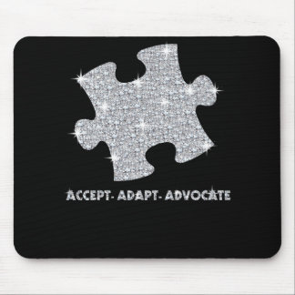 Accept Adapt Advocate Autism Dimond Puzzle Mouse Pad