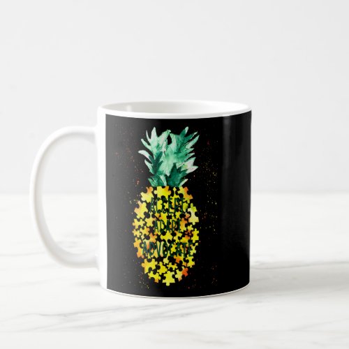 Accept Adapt Advocate Pineapple Piece Puzzle Autis Coffee Mug