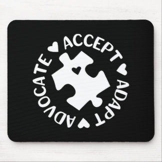 Accept Adapt Advocate Puzzle Piece Autism Awards Mouse Pad
