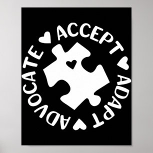Accept Adapt Advocate Puzzle Piece Autism Awards Poster