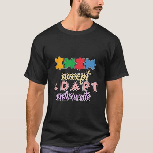 Accept Adapt Autism Awareness Autistic Children Mo T_Shirt