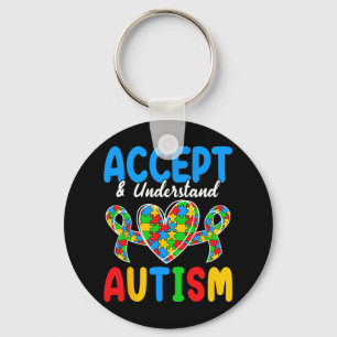 Accept And Understand Autism Day Keychain