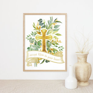 Accept Jesus in your Heart - Christian Faith Poster