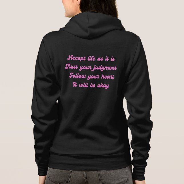 Accept Life As It Is Retro Positive Quote Hoodie (Back)