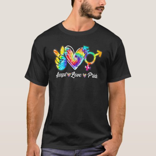 Accept Love Pride Transgender Tie Dye Lgbt Pride M T_Shirt