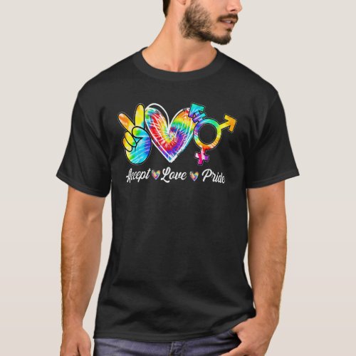 Accept Love Pride Transgender Tie Dye Lgbt Pride M T_Shirt