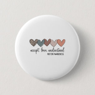 Accept Love Understand Autism Awareness Button