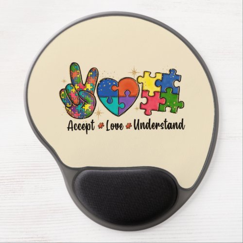 Accept Love Understand Autism Awareness Gel Mouse Pad