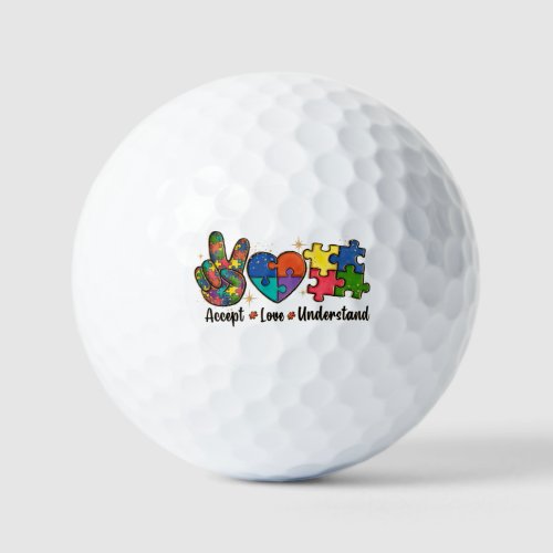 Accept Love Understand Autism Awareness Golf Balls