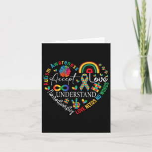 Accept Love Understand Autism Awareness Love Needs Card