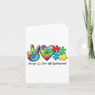 Accept Love Understand Autism Awareness Men Women  Card