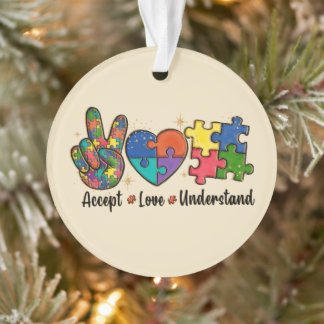 Accept, Love, Understand Autism Awareness Ornament