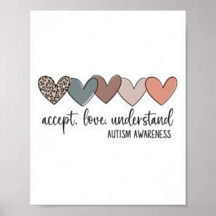Accept Love Understand Autism Awareness  Poster