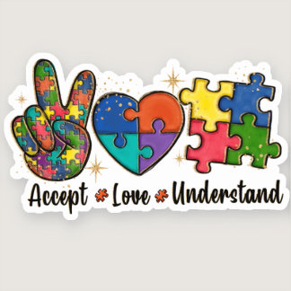 Accept, Love, Understand Autism Awareness Sticker