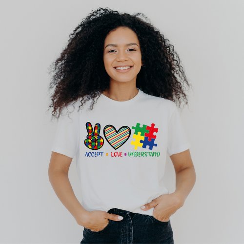 Accept Love Understand Autism Awareness T_Shirt