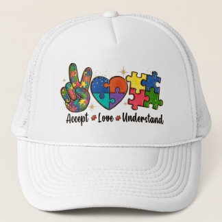Accept, Love, Understand Autism Awareness Trucker Hat