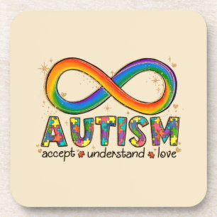 Accept Love Understand - Infinity Autism Awareness Beverage Coaster