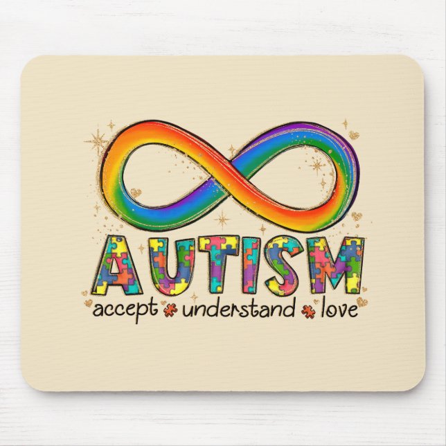 Accept Love Understand - Infinity Autism Awareness Mouse Pad (Front)