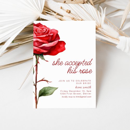 Accept This Rose Bachelorette Party Invite