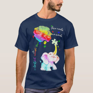 Accept Understand Elephant Daisy Puzzle Autism Awa T-Shirt