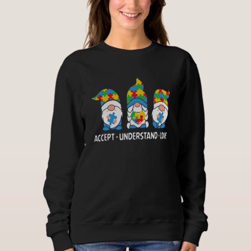 Accept Understand Love Asd Rainbow Flower Autism A Sweatshirt