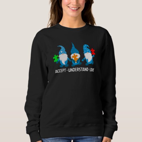 Accept Understand Love Asd Rainbow Flower Autism A Sweatshirt