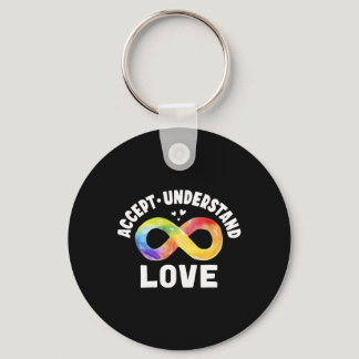 Accept Understand Love Autism Awareness ASD Infini Keychain