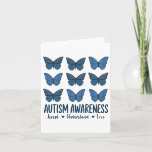 Accept Understand Love Autism Awareness Butterfly  Card