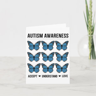 Accept Understand Love Autism Awareness Butterfly Card