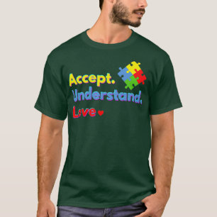 Accept Understand Love Autism Awareness Design T-Shirt