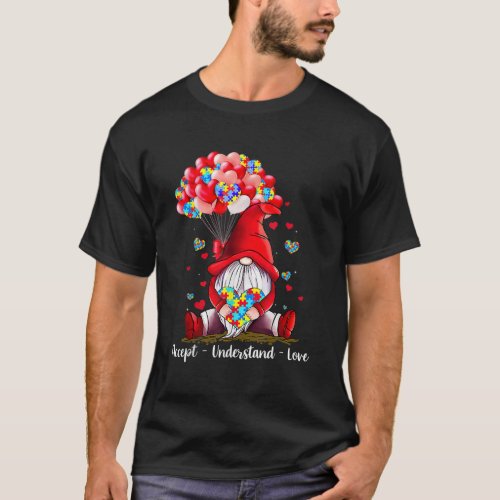 Accept Understand Love Autism Awareness Gnome Vale T_Shirt