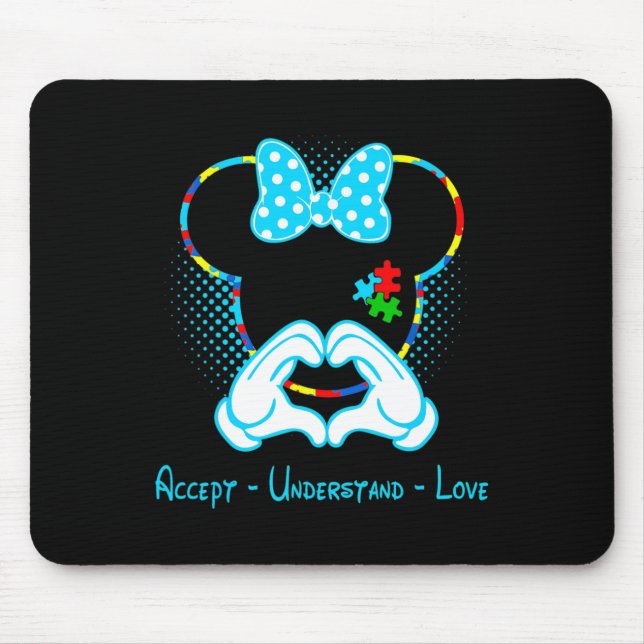 Accept Understand Love Autism Awareness - Mouse Au Pad (Front)