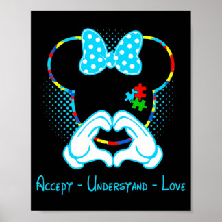 Accept Understand Love Autism Awareness - Mouse Au Poster