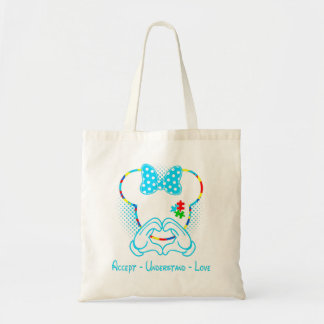 Accept Understand Love Autism Awareness - Mouse Au Tote Bag