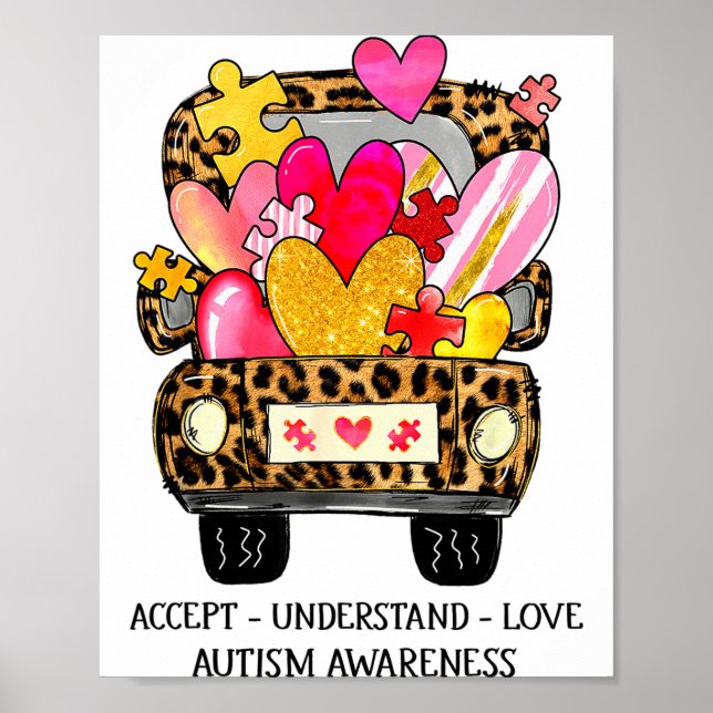 Accept Understand Love Autism Awareness Support Va Poster (Front)