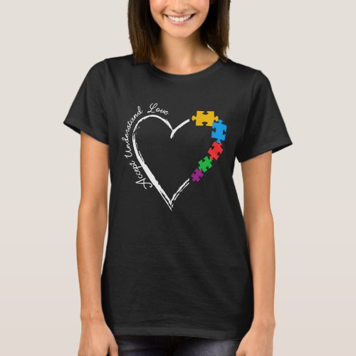 Accept Understand Love Autism Awareness T_Shirt