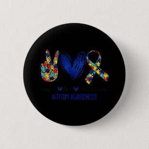 Accept Understand Love Autism Awareness T-Shirt Au Button