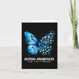 Accept Understand Love Butterfly Autism Awareness  Card