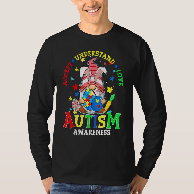 Accept Understand Love Gnome Autism Awareness East T-Shirt (Front)