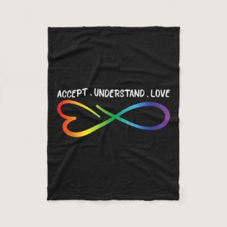 Accept Understand Love Neurodiversity Infinity Aut Fleece Blanket