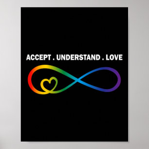 Accept Understand Love Neurodiversity Infinity Aut Poster