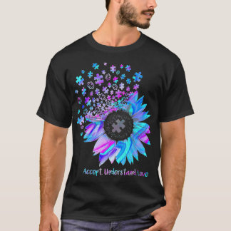 Accept Understand Love Sunflower Autism  (2) T-Shirt