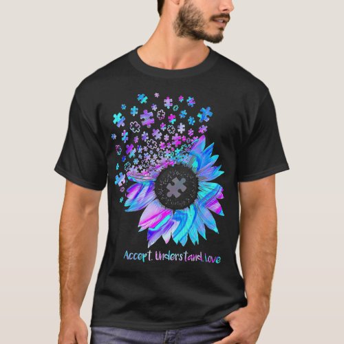 Accept Understand Love Sunflower Autism  2 T_Shirt