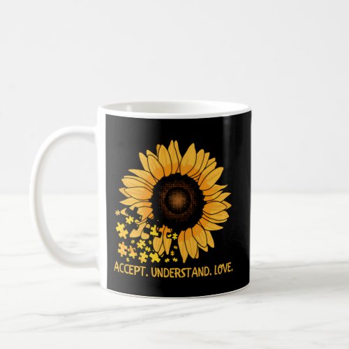 Accept Understand Love Sunflower Autism Awareness Coffee Mug