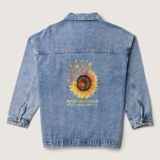 Accept Understand Love Sunflower Autism Awareness  Denim Jacket