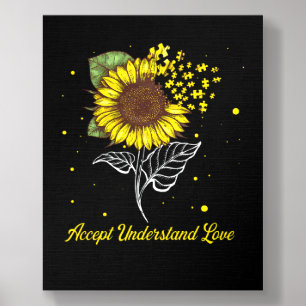 Accept Understand Love Sunflower Autism Awareness Foam Core Photo Tile
