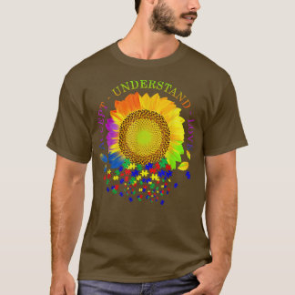 Accept Understand Love Sunflower Autism Awareness  T-Shirt