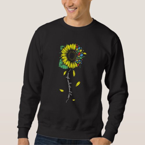 Accept Understand Love Sunflower Puzzle Autism Awa Sweatshirt