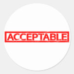 Acceptable Stamp Classic Round Sticker