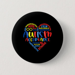 Acceptance Autism Awareness Month Support Puzzle P Button